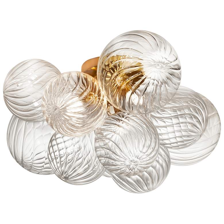 Image 1 Charlize 14 1/2" Wide Aged Brass 3-Light Ceiling Light
