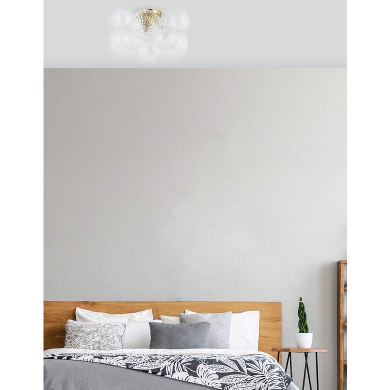 Image 2 Charlize 14 1/2" Wide Aged Brass 3-Light Ceiling Light more views