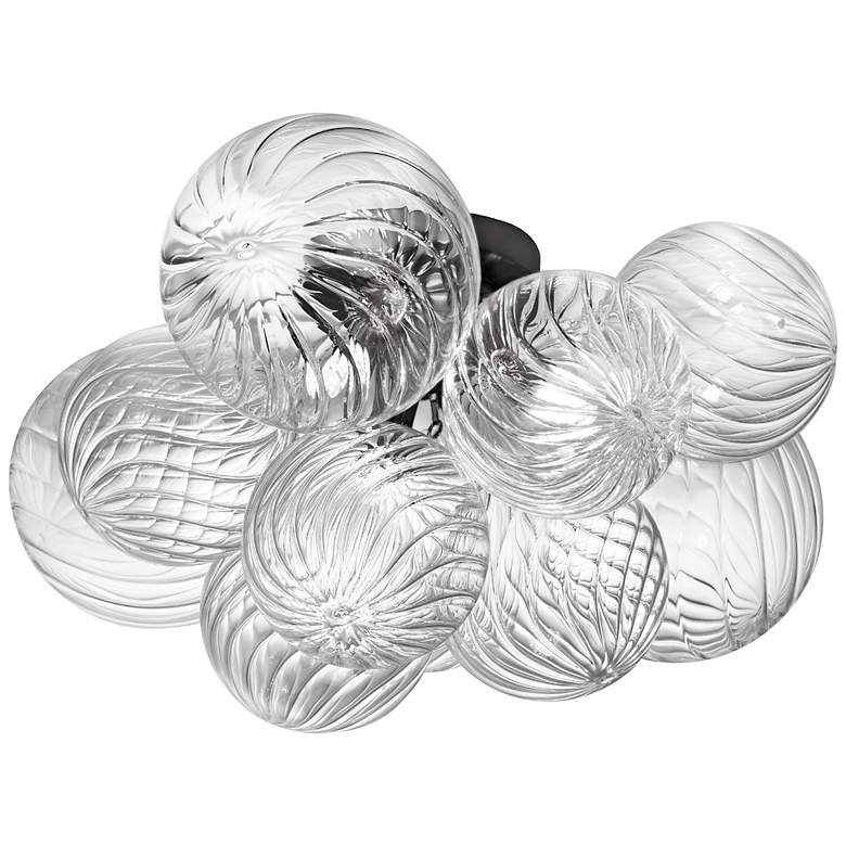 Image 1 Charlize 14 1/2" Wide Matte Black 3-Light Ceiling Light