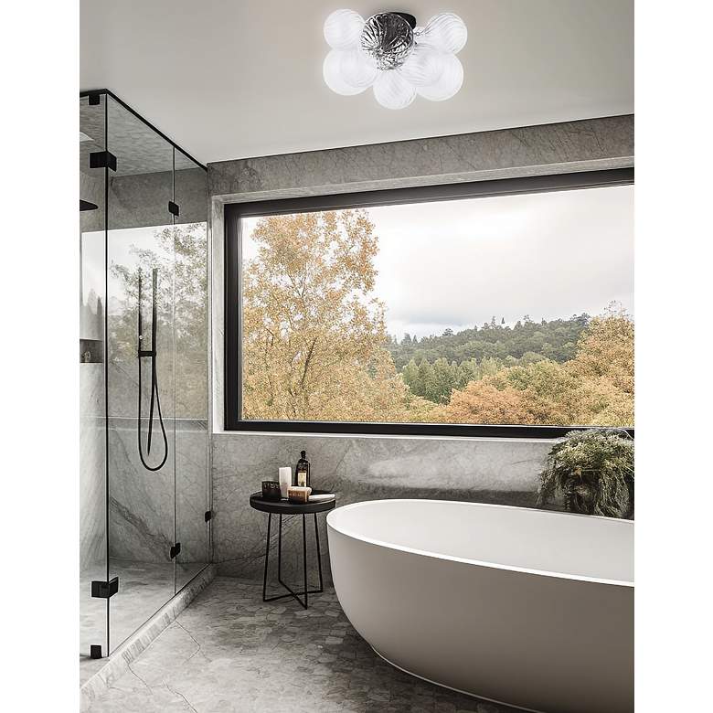 Image 3 Charlize 14 1/2" Wide Matte Black 3-Light Ceiling Light more views