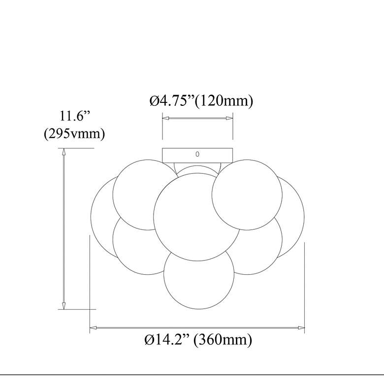 Image 4 Charlize 14 1/2" Wide Matte Black 3-Light Ceiling Light more views
