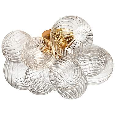 Charlize 14 1/2" Wide Aged Brass 3-Light Ceiling Light