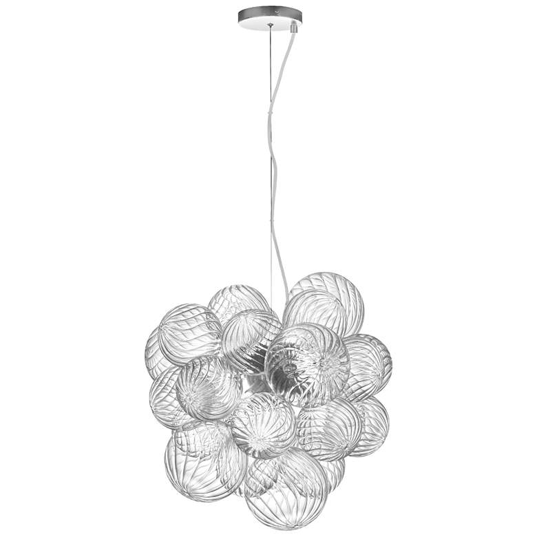 Image 1 Charlize 20"W 6 Light Polished Chrome Pendant With Clear Spiral Glass