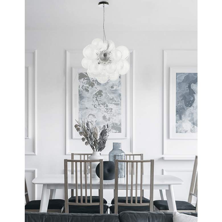 Image 2 Charlize 20"W 6 Light Polished Chrome Pendant With Clear Spiral Glass more views