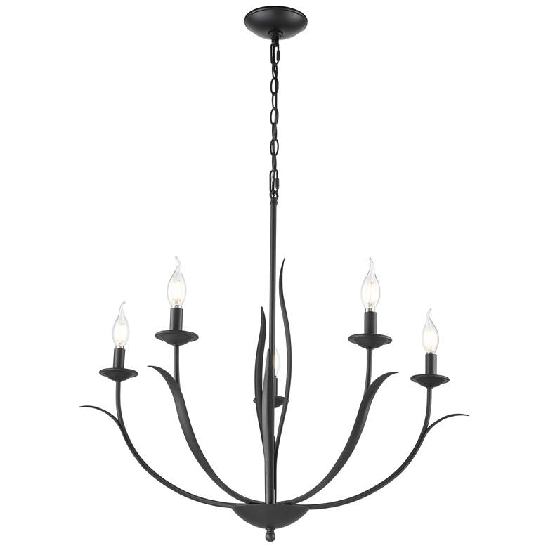 Image 1 Charlize 29.5" Wide 5-Light Chandelier in Matte Black