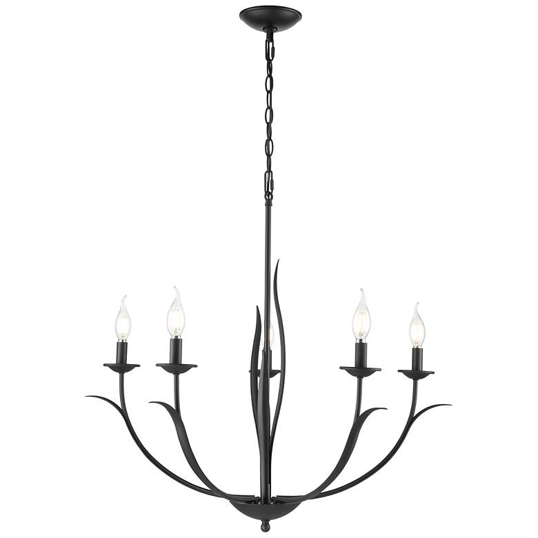 Image 2 Charlize 29.5" Wide 5-Light Chandelier in Matte Black more views