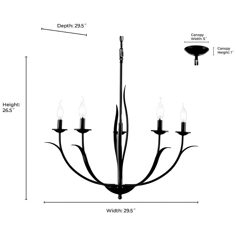 Image 7 Charlize 29.5" Wide 5-Light Chandelier in Matte Black more views