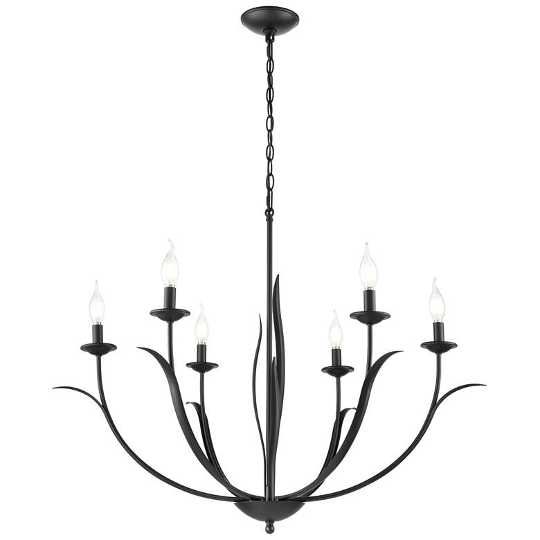 Image 1 Charlize 33.75" Wide 6-Light Chandelier in Matte Black