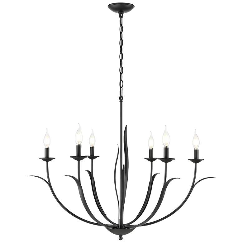 Image 2 Charlize 33.75" Wide 6-Light Chandelier in Matte Black more views