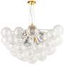 1_Charlize 36" Wide 12-Light Aged Brass Finish Chandelier w/ Glass Shade