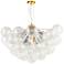 Charlize 36" Wide 12-Light Aged Brass Finish Chandelier w/ Glass Shade