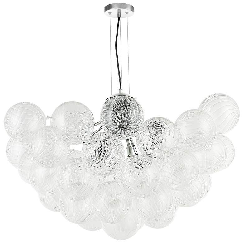 Image 1 Charlize 36" Wide 12-Light Polished Chrome Finish Chandelier w/ Glass Shade