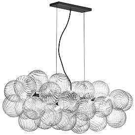 Image1 of Charlize 41"W 10 Light Black Horizontal Pendant w/ Clear Spiral Glass