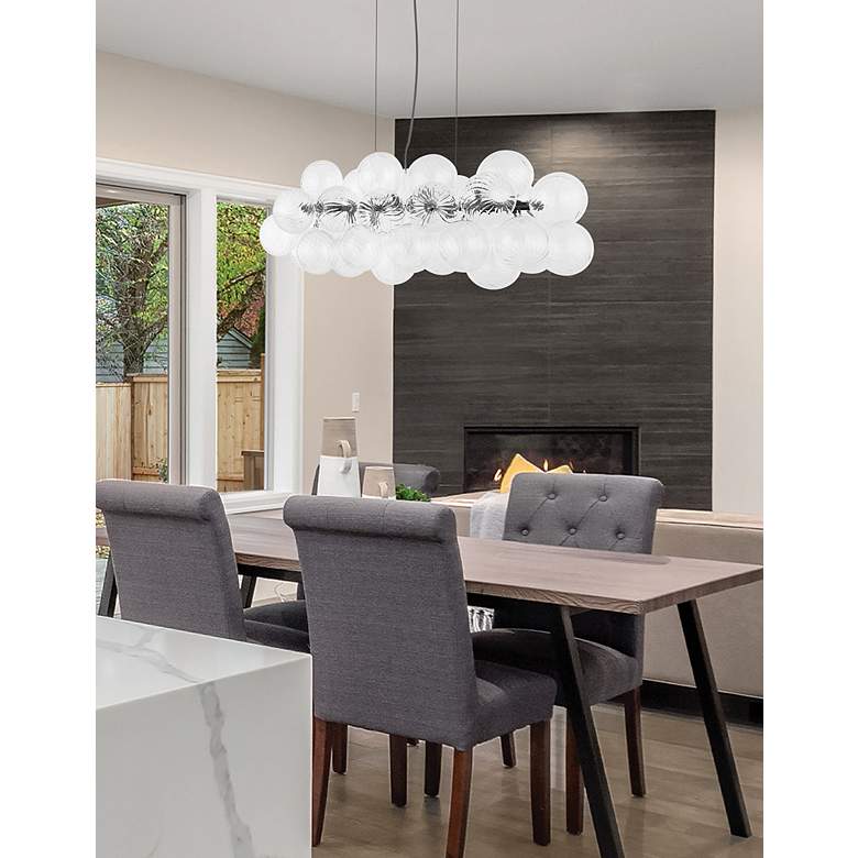 Image 2 Charlize 41"W 10 Light Black Horizontal Pendant w/ Clear Spiral Glass more views