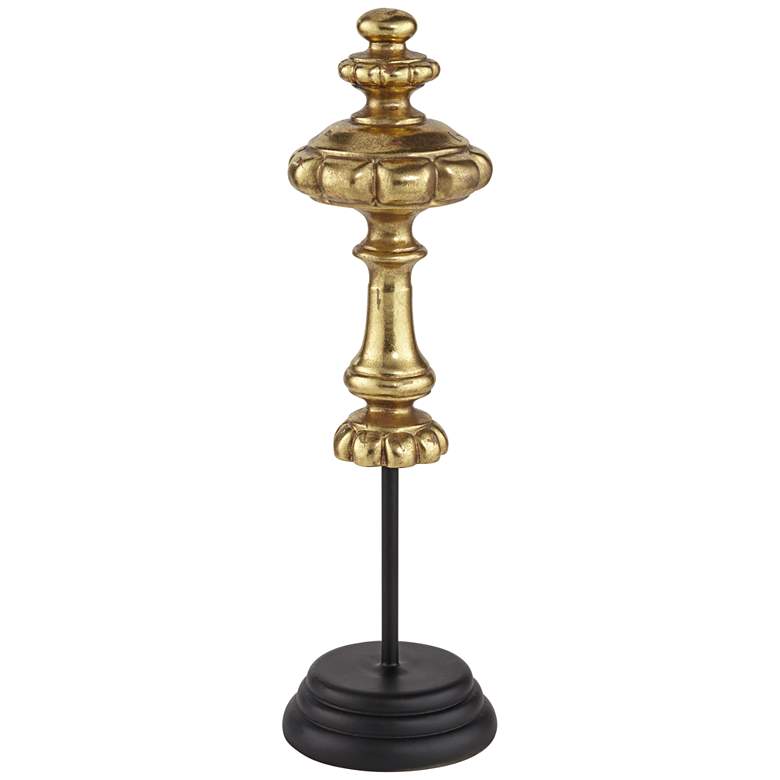 Image 1 Charlotta 13 1/2 inch High Matte Gold Finish Traditional Finial Statue