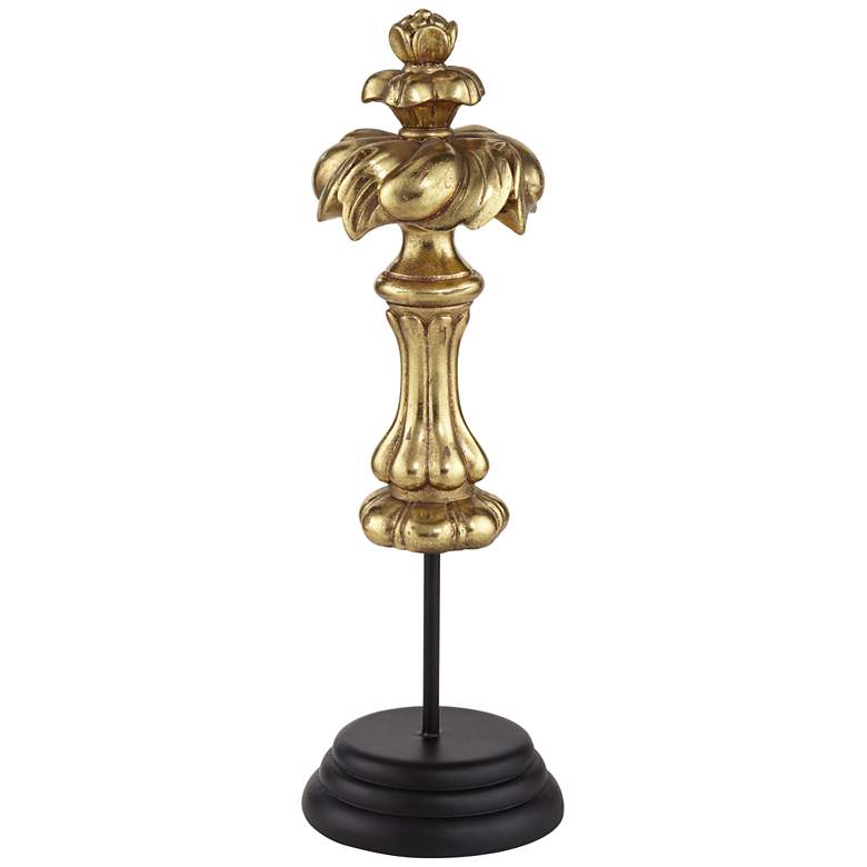 Image 1 Charlotta 16" High Matte Gold Finish Traditional Floral Finial Statue