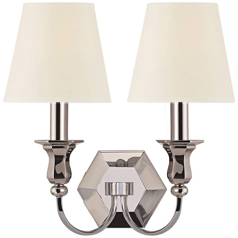 Image 1 Charlotte 14 inch High 2-Light Polished Nickel Wall Sconce