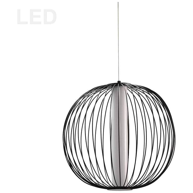 Image 1 Charlotte 17" Wide Matte Black 20W Pendant With White Acrylic Diffuser