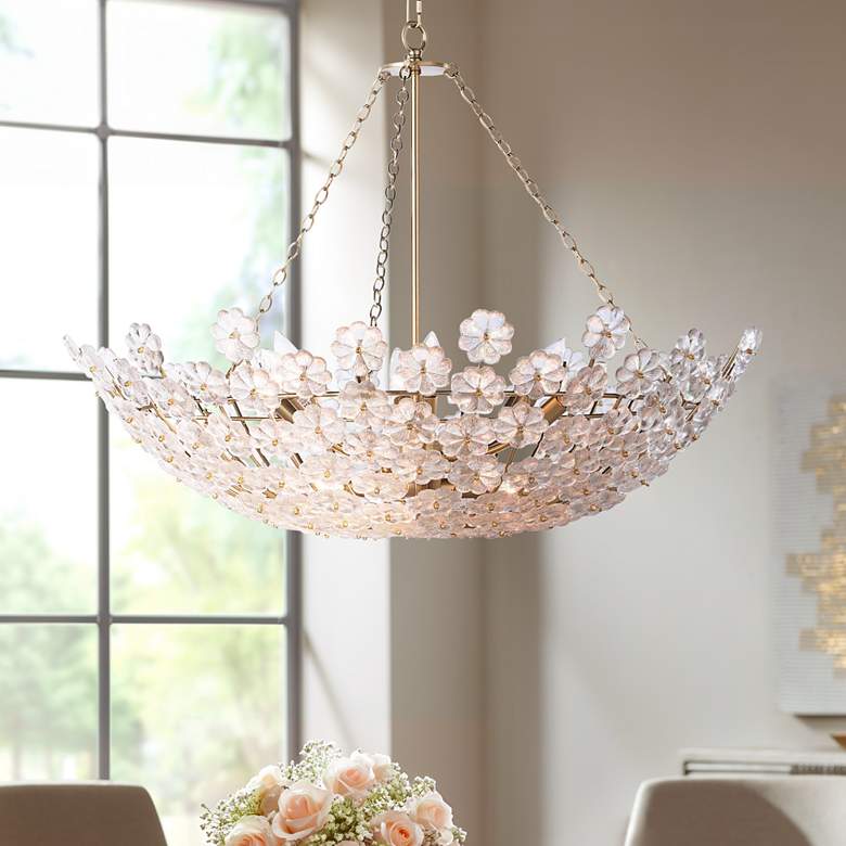 Image 1 Charlotte 30 1/2" Wide Natural Brass Bowl Chandelier