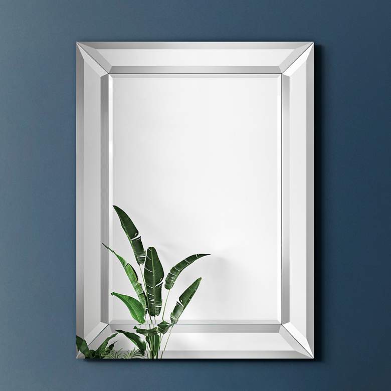Image 1 Charlotte 30" x 40" Diamond Silver Wall Mirror