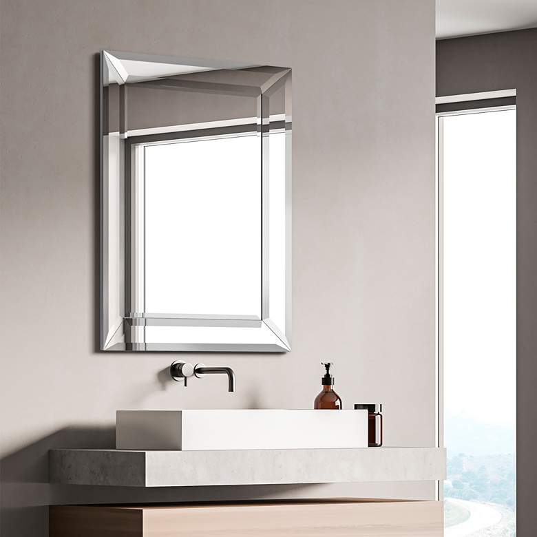 Image 7 Charlotte 30" x 40" Diamond Silver Wall Mirror more views
