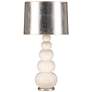 Charlotte 33" White Glaze Ceramic Table Lamp with Silver Shade