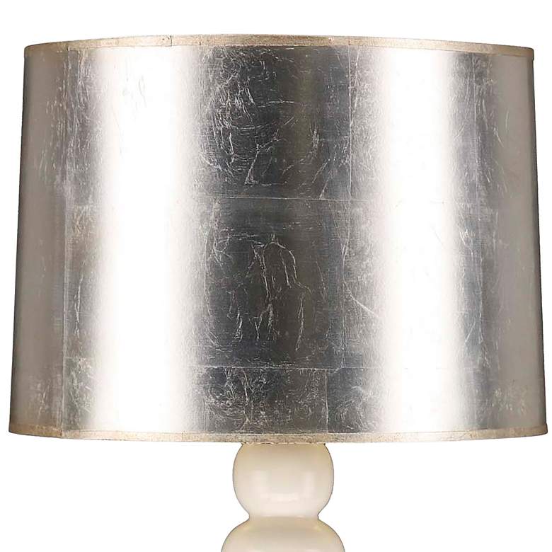 Image 3 Charlotte 33 inch White Glaze Ceramic Table Lamp with Silver Shade more views