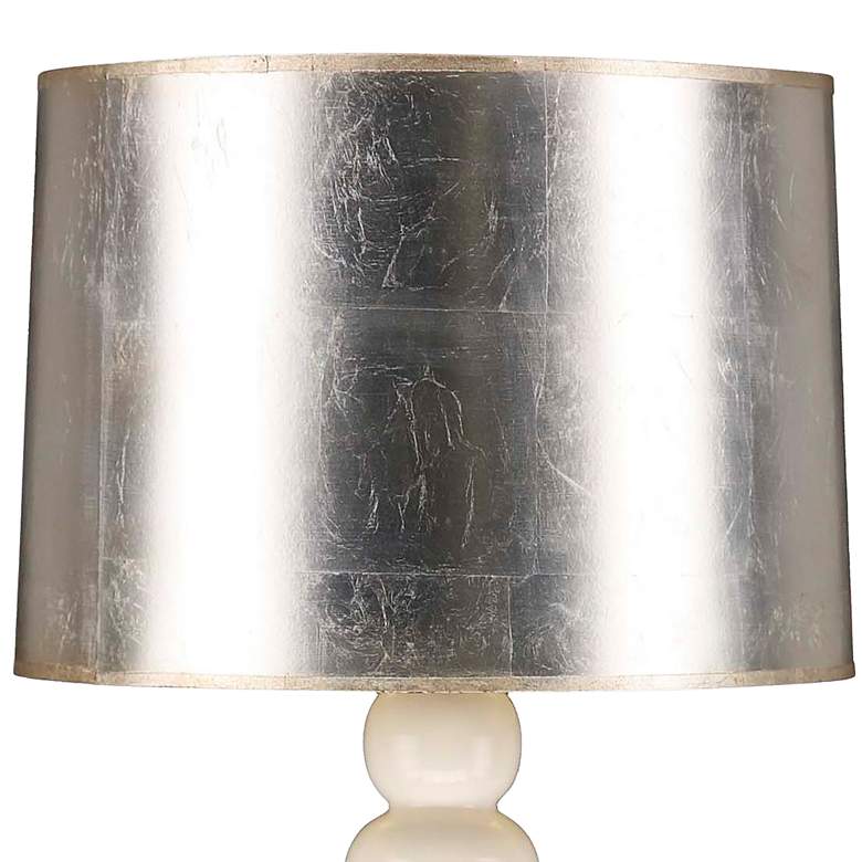 Image 3 Charlotte 33" White Glaze Ceramic Table Lamp with Silver Shade more views