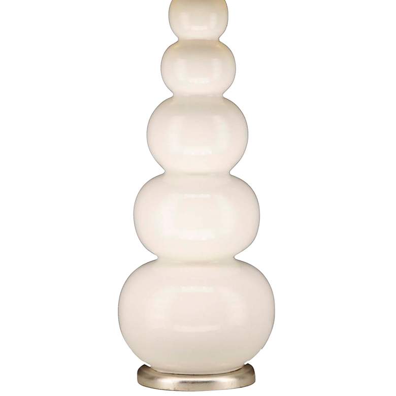 Image 4 Charlotte 33 inch White Glaze Ceramic Table Lamp with Silver Shade more views