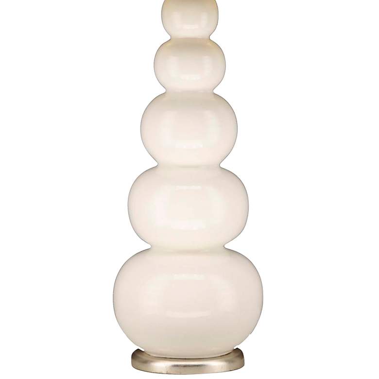 Image 4 Charlotte 33" White Glaze Ceramic Table Lamp with Silver Shade more views