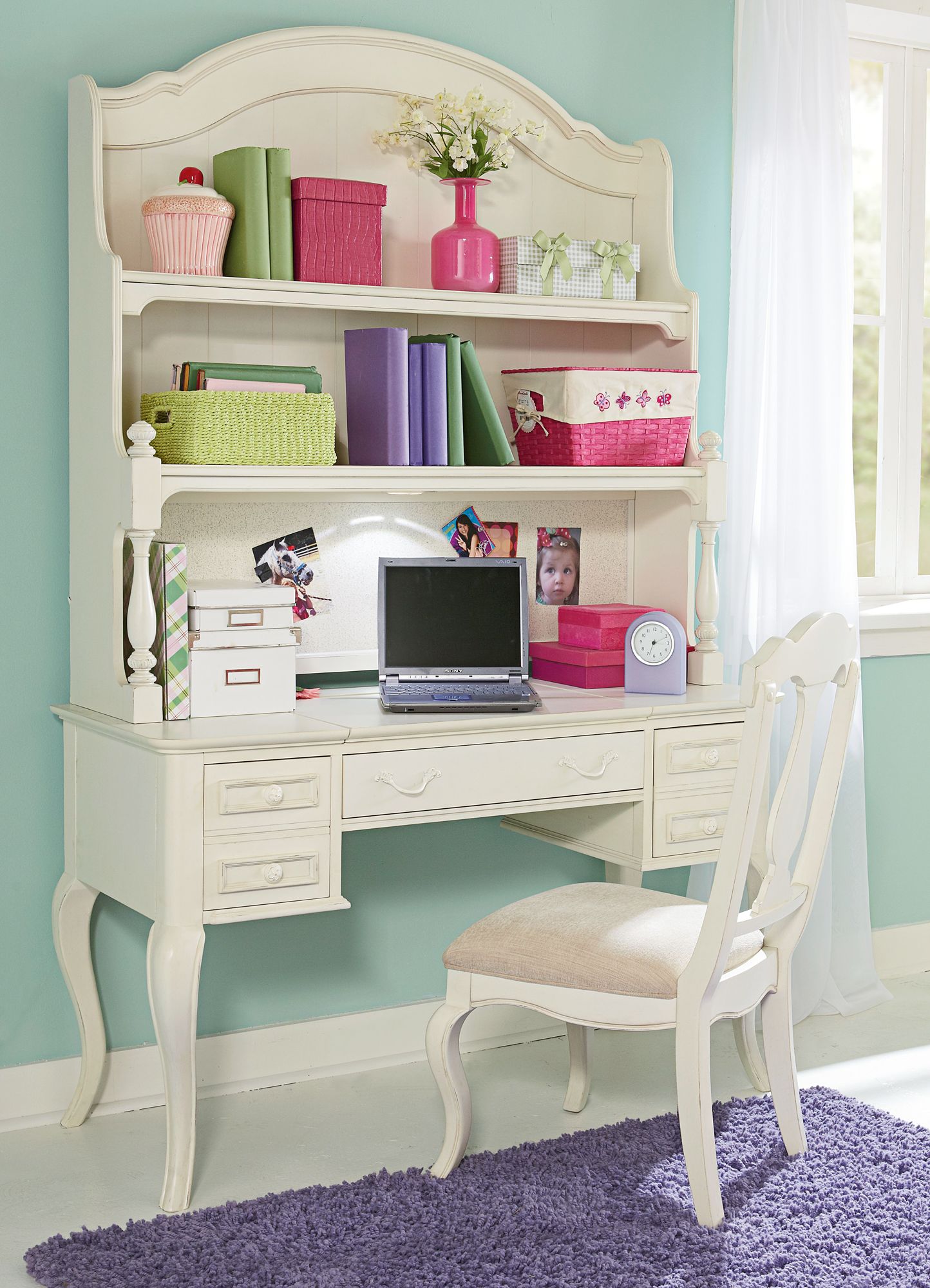 traditional white desk