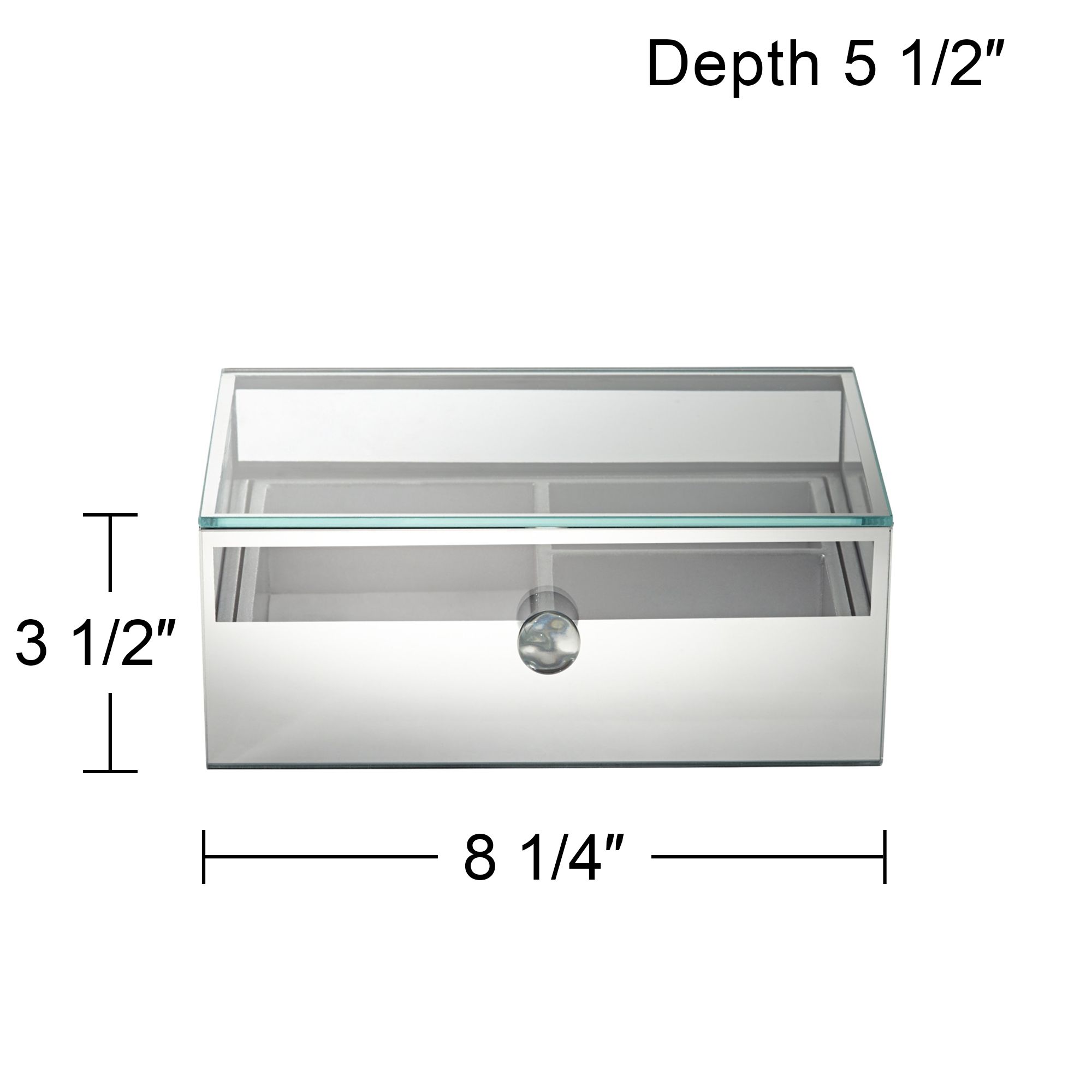 Charlotte 8 1/4" Wide Mirrored Jewelry Box