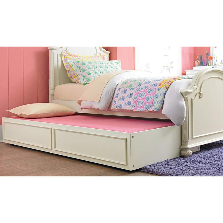 Image 1 Charlotte Antique White Trundle/Storage Drawer on Casters
