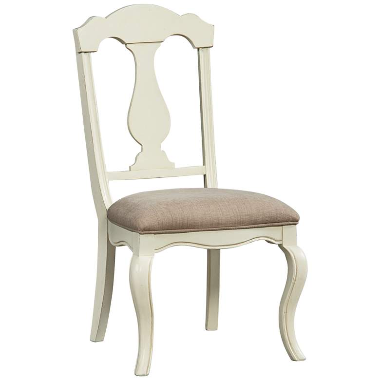 Image 1 Charlotte Antique White Wood Desk Chair
