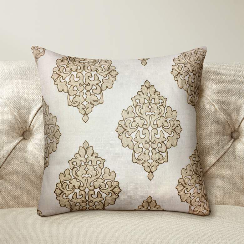 Image 1 Charlotte Beige Woven 20 inch Square Decorative Pillow