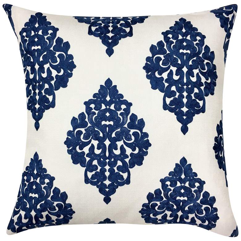Charlotte Blue Woven 20&quot; Square Decorative Pillow