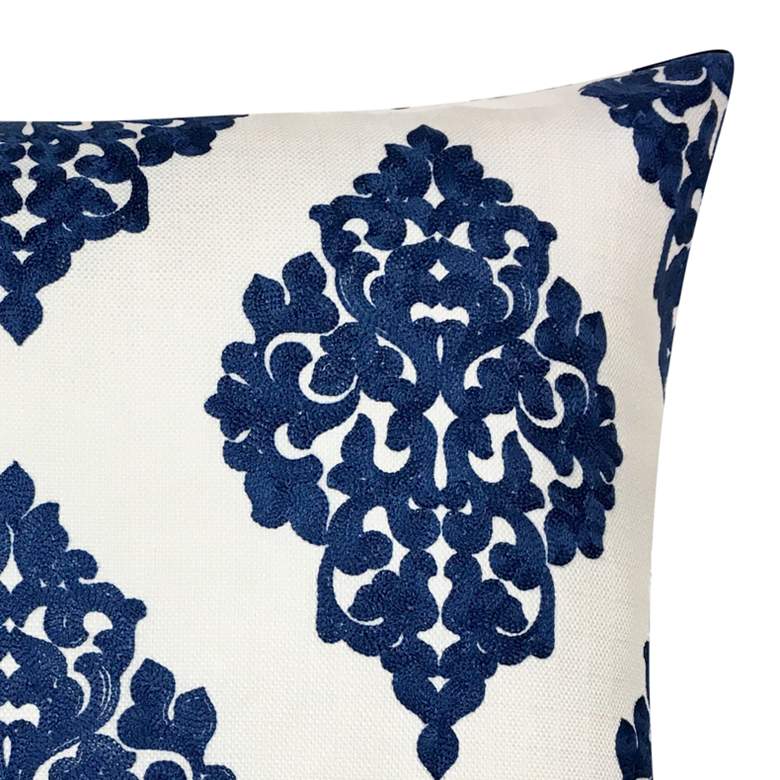 Charlotte Blue Woven 20&quot; Square Decorative Pillow more views
