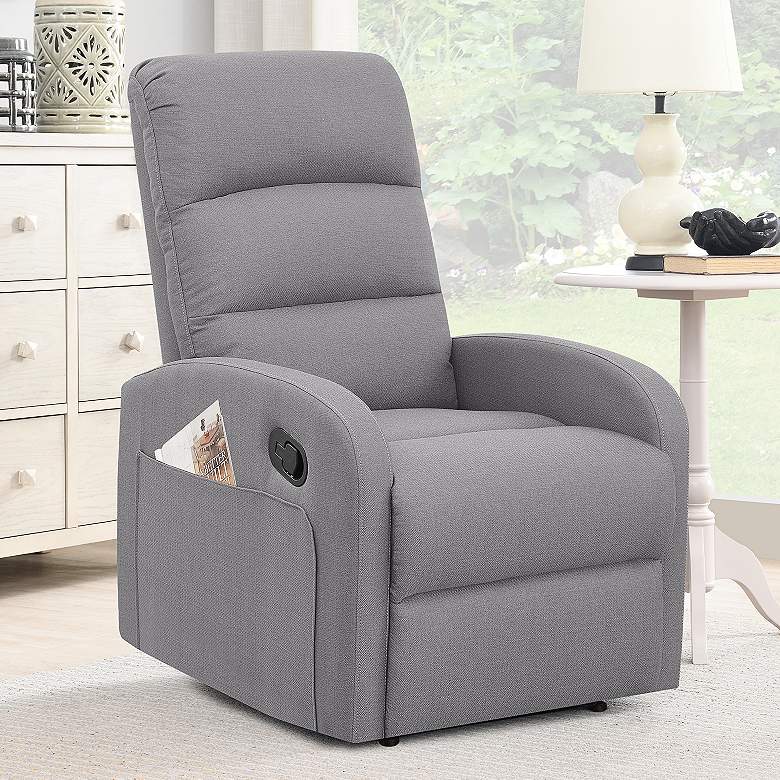 Image 1 Charlotte Cement Fabric Manual Recliner Chair
