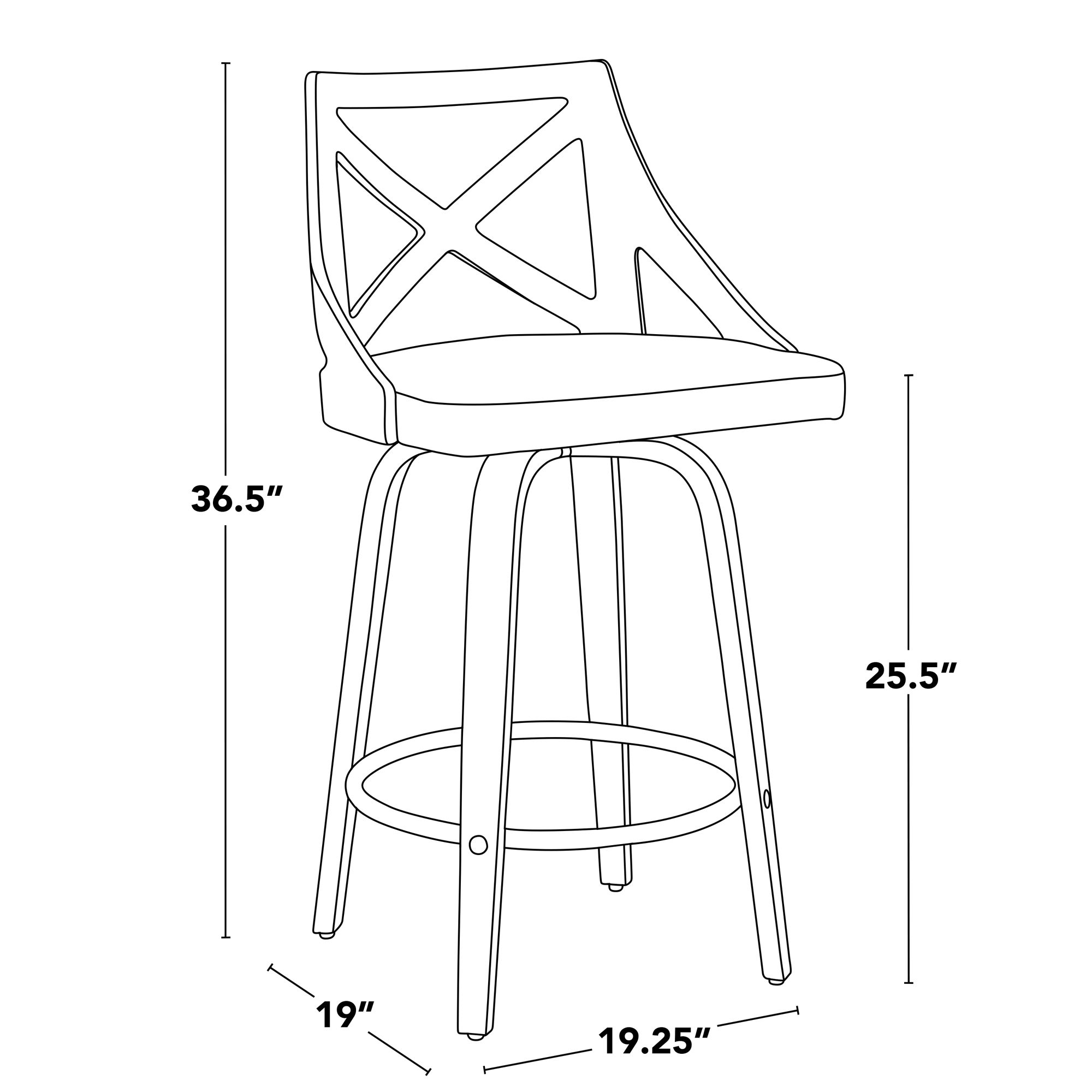 Charlotte Counter Stool Cream Fabric by LumiSource Pair