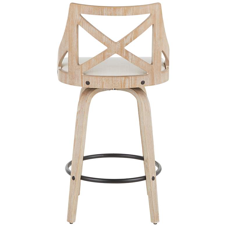 Image 5 Charlotte Counter Stool Cream Fabric by LumiSource Pair more views