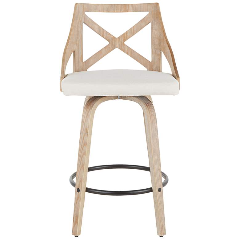 Image 6 Charlotte Counter Stool Cream Fabric by LumiSource Pair more views