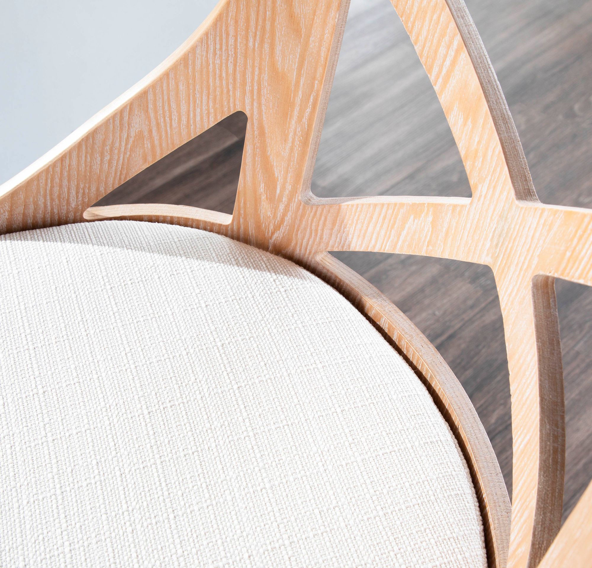 Charlotte Counter Stool Cream Fabric by LumiSource Pair