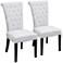 Charlotte Light Gray Linen Tufted Dining Chair Set of 2