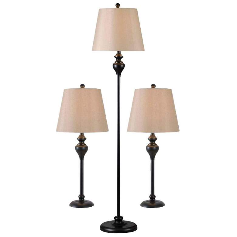 Image 1 Charlotte Oil Rubbed Bronze Lamp Set of 3