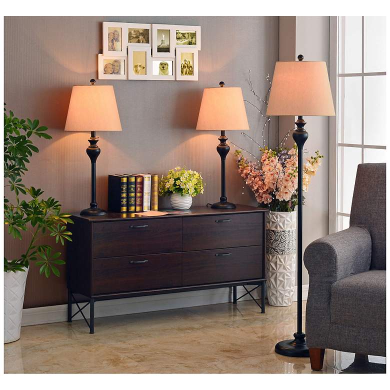 Image 3 Charlotte Oil Rubbed Bronze Lamp Set of 3 more views