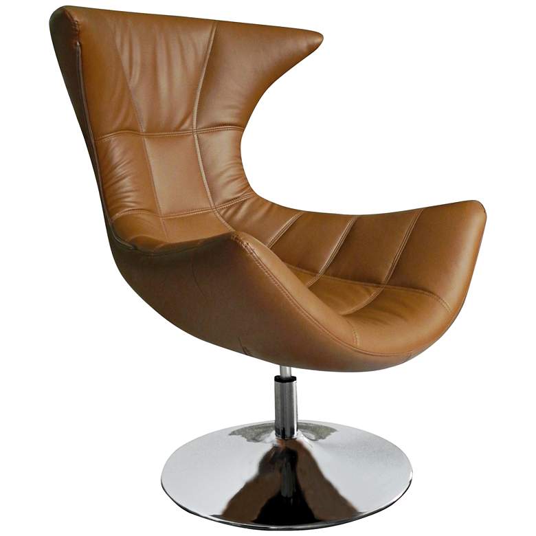 Image 1 Charlotte Tan Faux Leather High-Back Swivel Chair