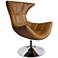 Charlotte Tan Faux Leather High-Back Swivel Chair
