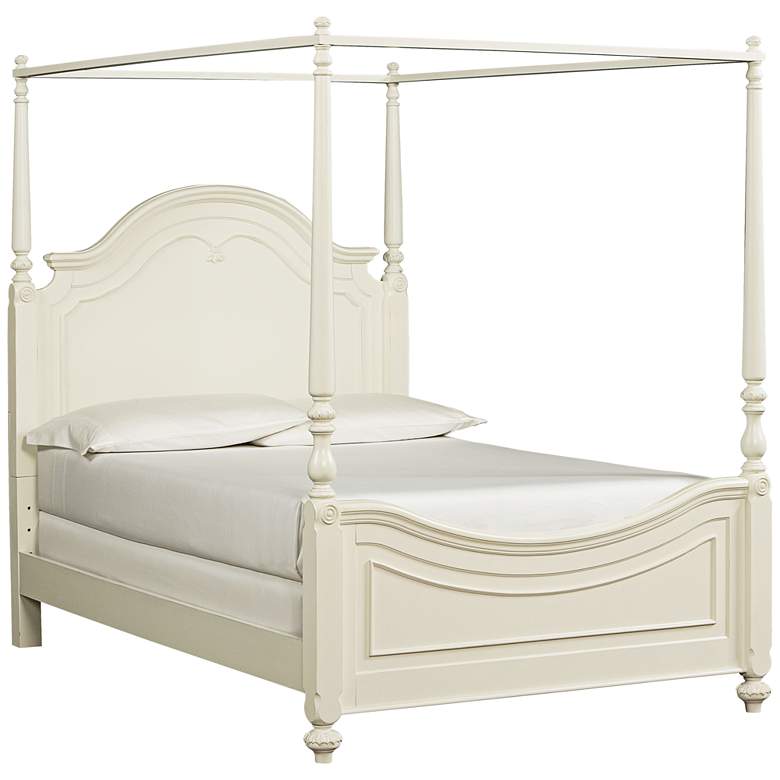 Image 1 Charlotte White Full Complete Low Poster Bed with Canopy Kit