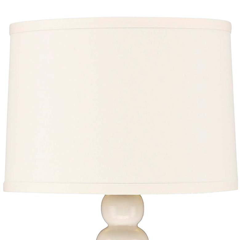 Image 3 Charlotte White Glaze Ceramic Table Lamp with Cream Shade more views