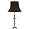 Charlottesville Pewter Candlestick Table Lamp with Black Shade